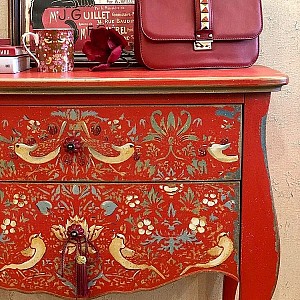 Трафарет - Клубничный воришка бордюр - Фотография интерьере 4